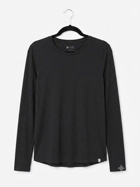 FIGS Men Long Sleeve Crew Neck Shirt - Charcoal Black